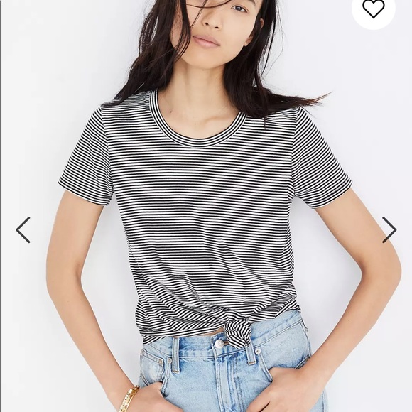 Madewell Knot-front Tee in Stripe - Picture 2 of 7